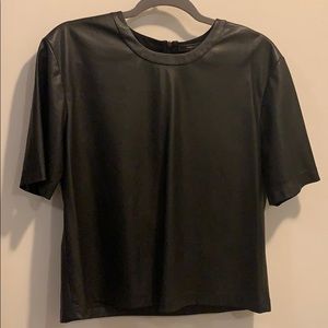 BCBG MAXAZRIA faux leather tee S